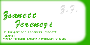 zsanett ferenczi business card